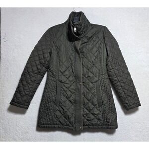 Marc New York Andrew Marc Women's Olive Quilted Jacket Stand Collar Size M